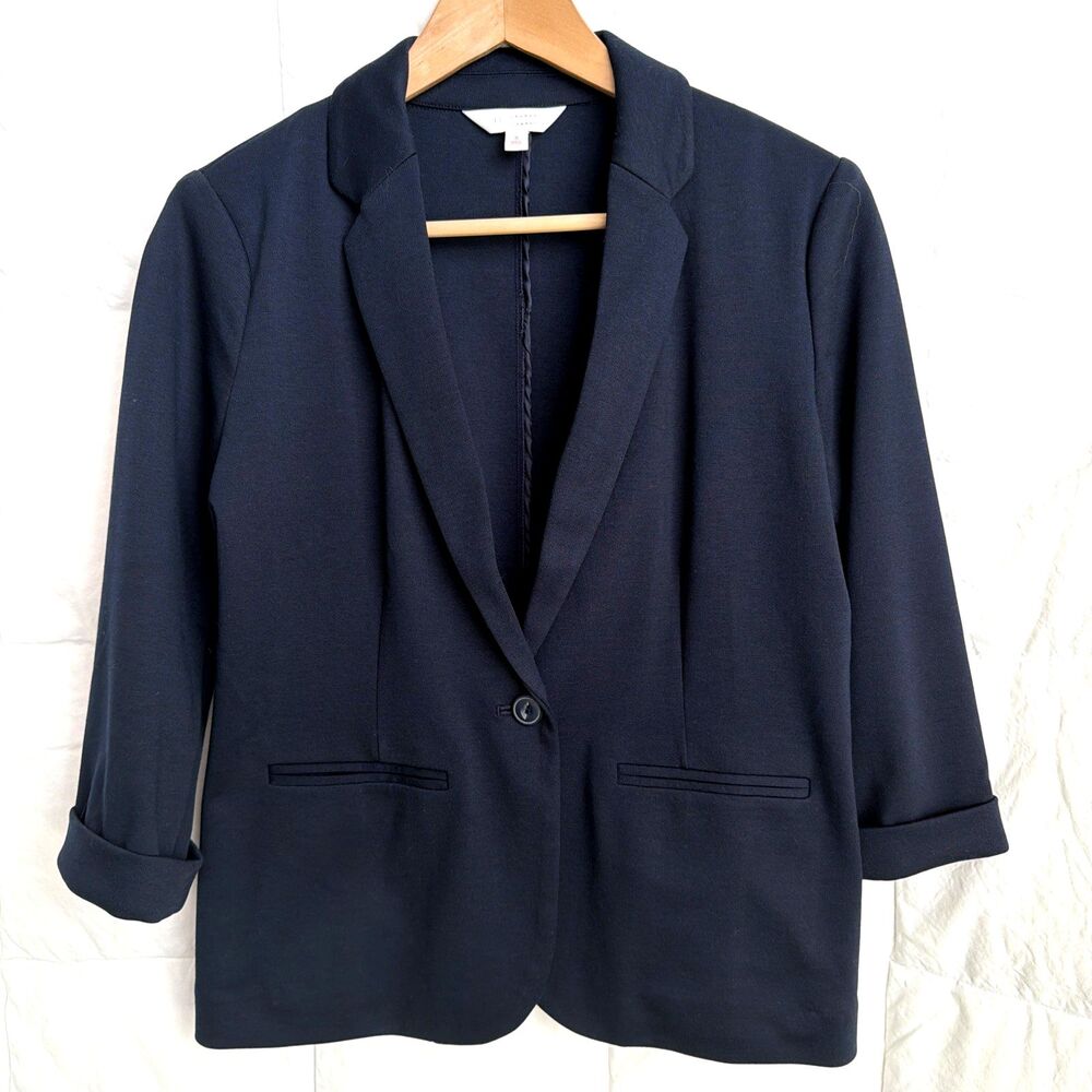 Lauren Conrad Navy Stretch Knit Women's Blazer Size Small Business Casual
